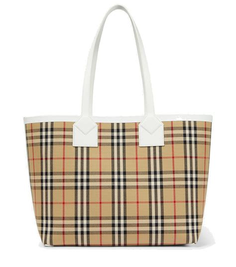 burberry black tote nylon|Burberry checked canvas tote bag.